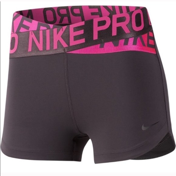 Nike | Shorts | Nike Pro Intertwist Shorts Large Gray And Pink | Poshmark